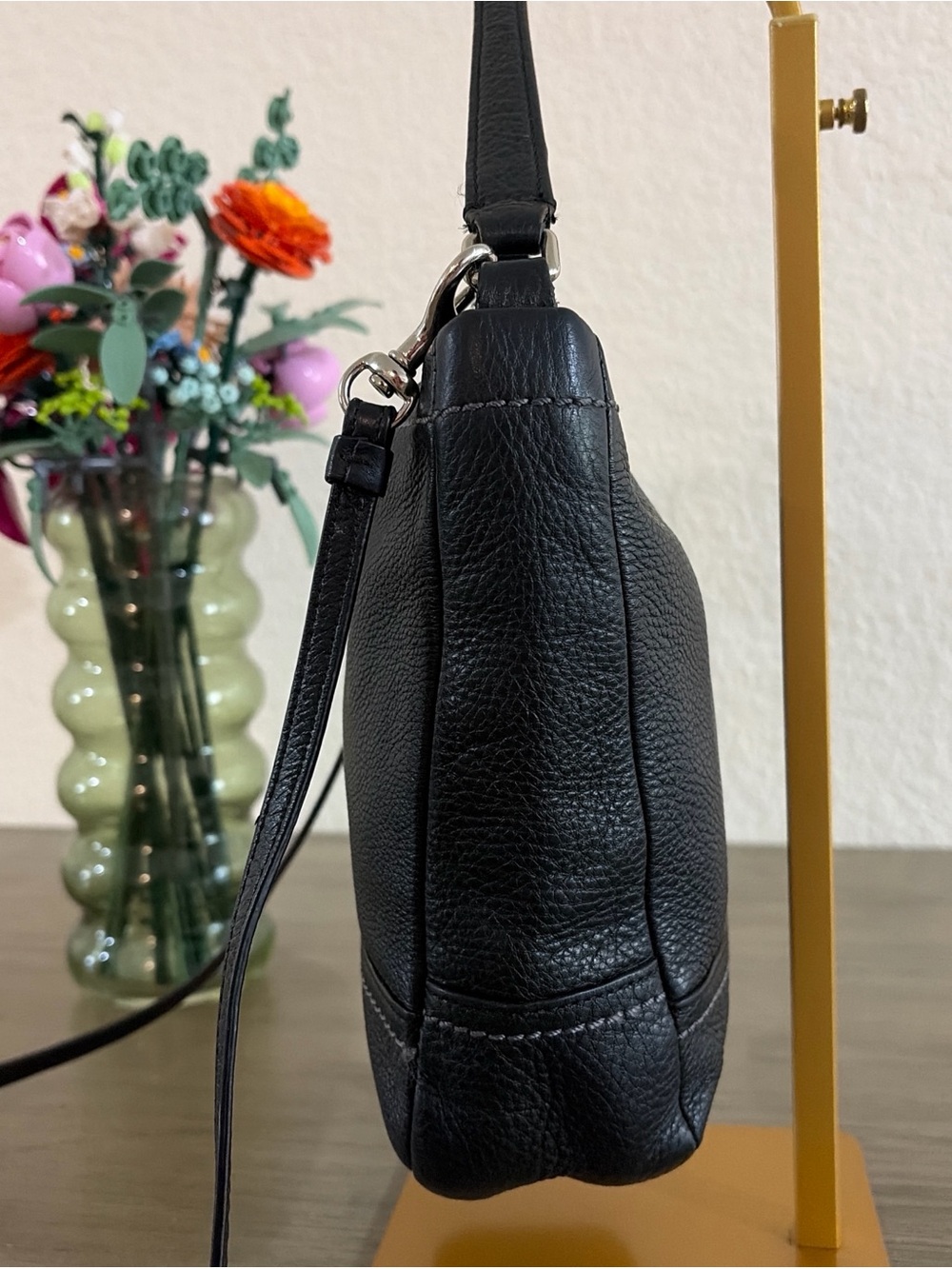 Coach Black Leather Hobo Tote Shoulder Bag - Picture 3 of 9